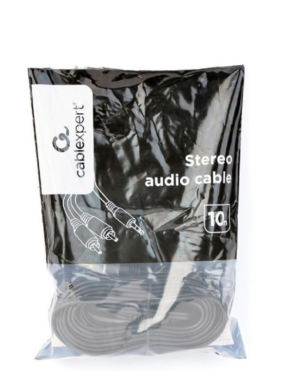 Аудіо-кабель Cablexpert (CCA-352-5M), 2хRCA-3.5 мм, 5 м, чорний