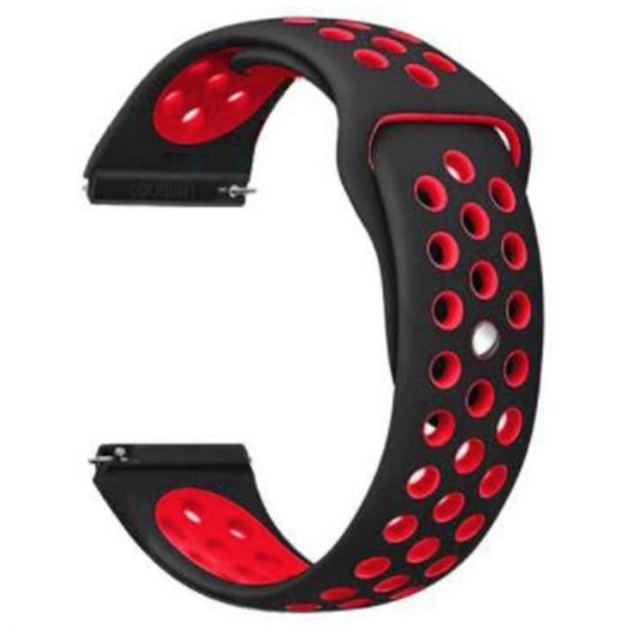 Ремінець BeCover Nike Style для Xiaomi Amazfit Bip/Bip Lite/Bip S Lite/GTR 42mm/GTS/TicWatch S2/TicWatch E Black-Red (705704)