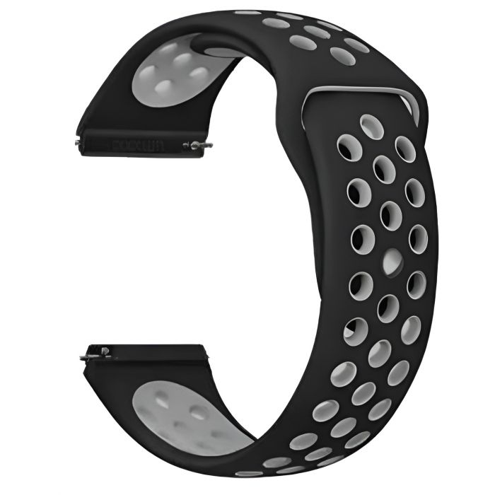 Ремінець BeCover Vents Style для Xiaomi iMi KW66/Mi Watch Color/Watch S1 Active/Haylou LS01/LS05 Black-Grey (705801)