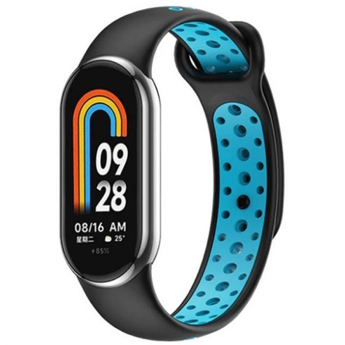 Ремінець BeCover Vents Style для Xiaomi Mi Smart Band 8 Black-Blue (709414)
