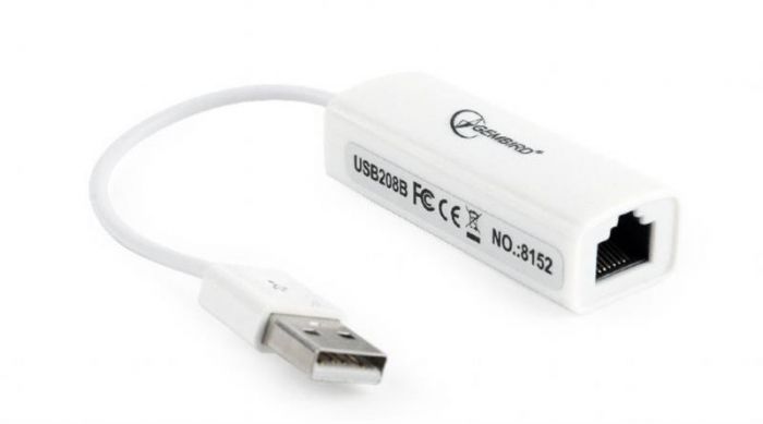 Адаптер Gembird (NIC-U2-02) USB - Fast Ethernet, білий