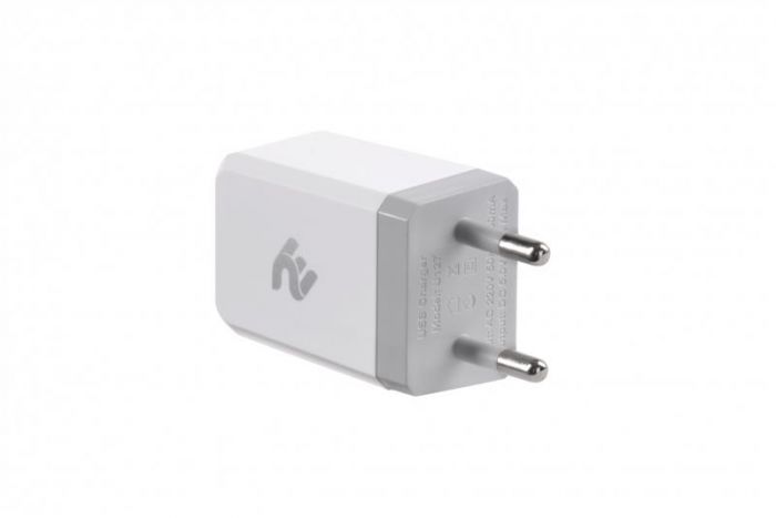Мережевий зарядний пристрій 2E (1USB 2.1A) White (2E-WC1USB2.1A-W)