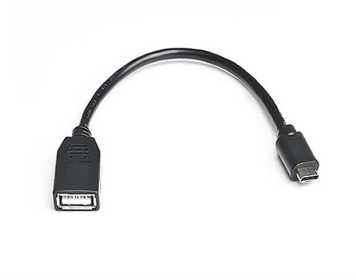 Кабель REAL-EL USB2.0 Type C-AF 0.1m, чорний