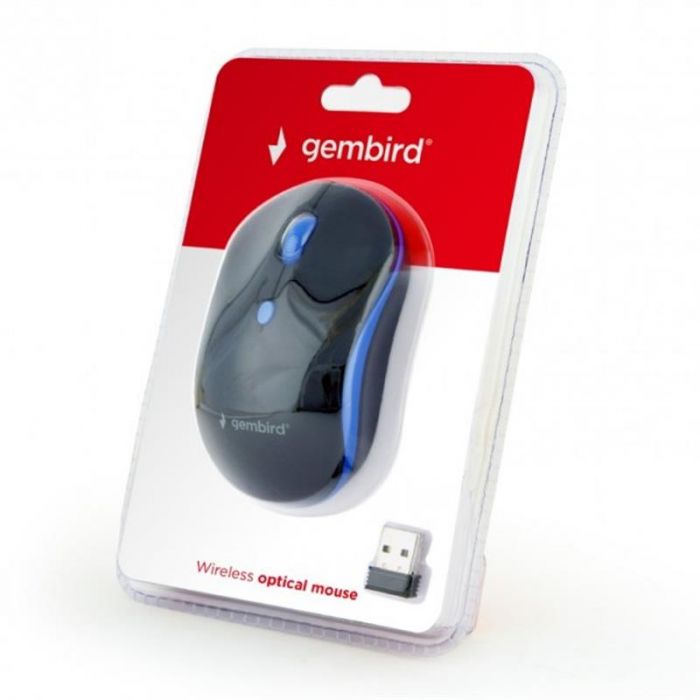 Мишка бездротова Gembird MUSW-4B-03-B Black/Blue USB