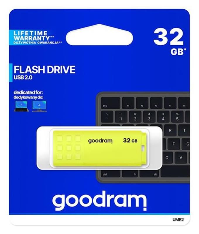 Флеш-накопитель USB 32GB GOODRAM UME2 Yellow (UME2-0320Y0R11)