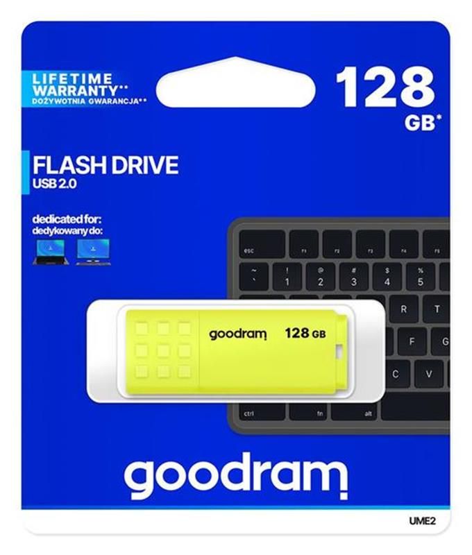 Флеш-накопичувач USB 128GB GOODRAM UME2 Yellow (UME2-1280Y0R11)