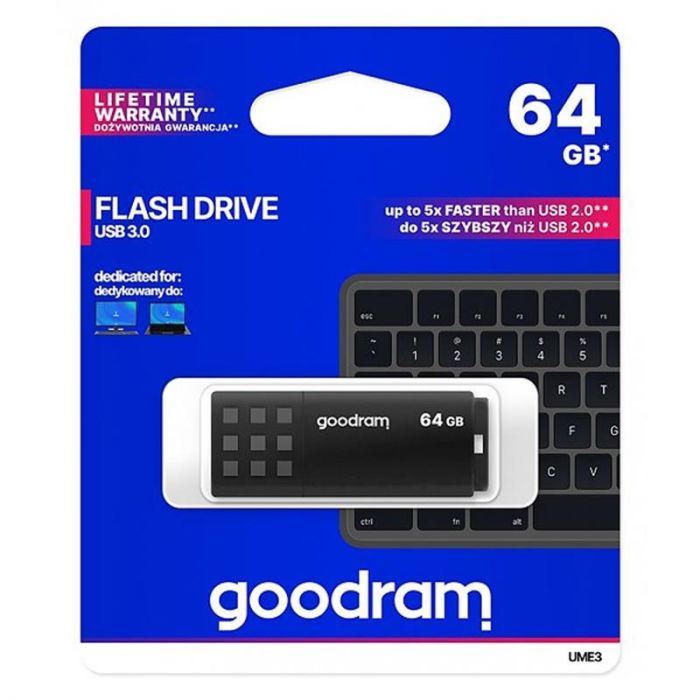 Флеш-накопитель USB3.0 64GB GOODRAM UME3 Black (UME3-0640K0R11)