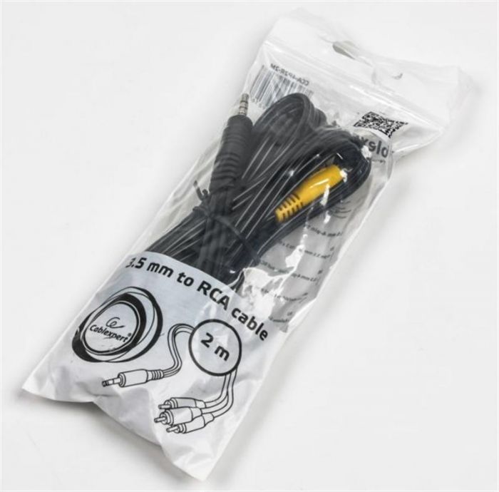 Аудіо-кабель Cablexpert (CCA-4P2R-2M), 3.5мм - 3хRCA, 2 м, чорний