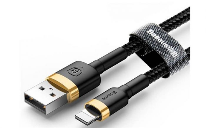 Кабель Baseus Cafule USB-Lightning, 0.5м Gold-Black (CALKLF-AV1)