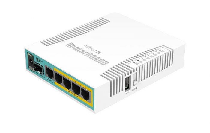 Маршрутизатор MikroTik RouterBOARD RB960PGS hEX PoE (800MHz/128Mb, 1xUSB, 5х1000Мбит, Passive PoE)