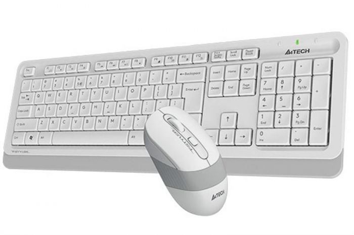 Комплект (клавіатура, мишка) бездротовий A4Tech Fstyler FG1010 White USB