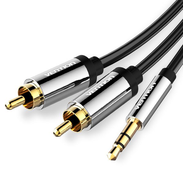 Кабель Vention AUX 3.5 mm M - 2xRCA M, 1.5 m, Black (BCFBG)