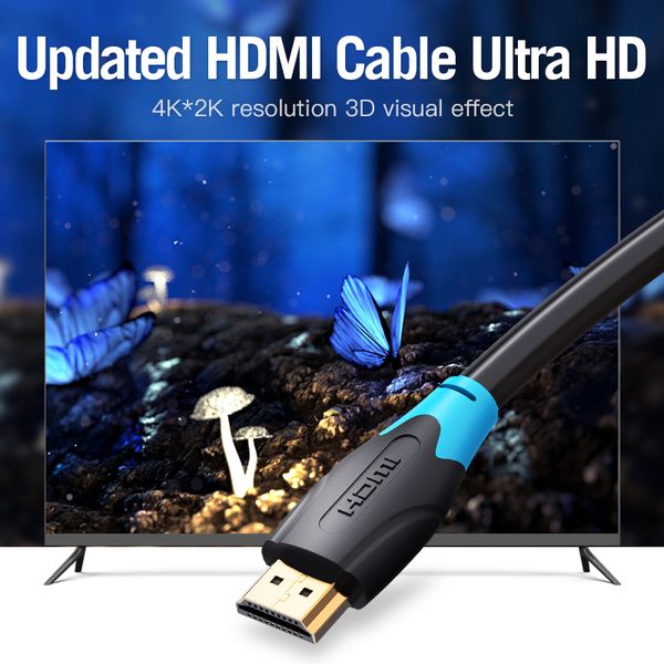 Кабель Vention HDMI-HDMI, 2 m, v2.0 (AACBH)