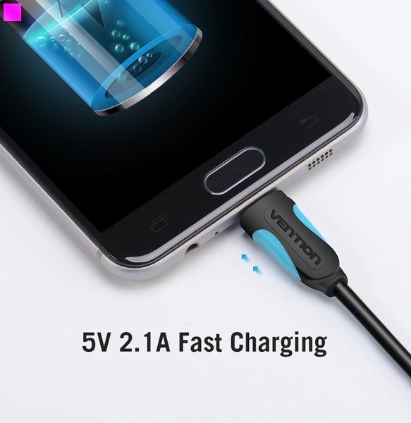 Кабель Vention USB-A 2.0 - microUSB B, 1.5 m, Black (VAS-A04-B150-N)