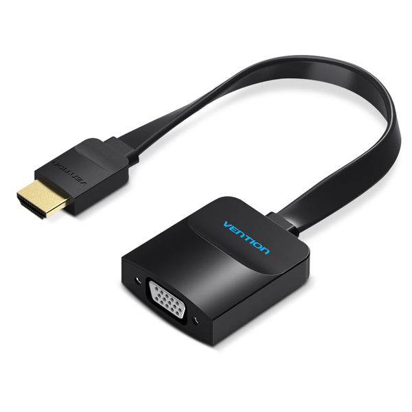 Адаптер Vention Flat HDMI-VGA, 0.2 m, зі звуком і живленням (ACKBB)