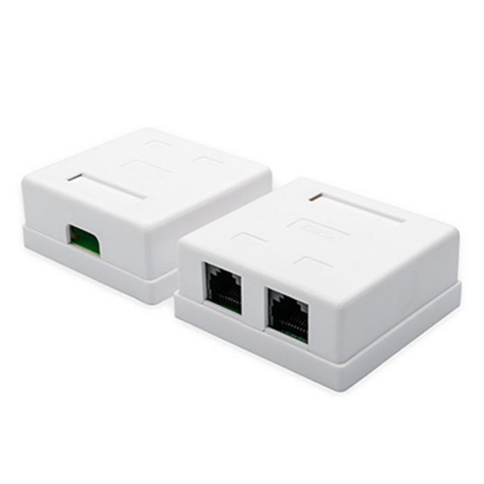 Розетка Atcom (15254) зовнішня UTP 5e 2-порта RJ45