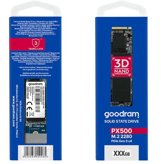 Накопичувач SSD  512GB GOODRAM PX500 M.2 2280 PCIe 3.0 x4 NVMe 3D TLC (SSDPR-PX500-512-80)