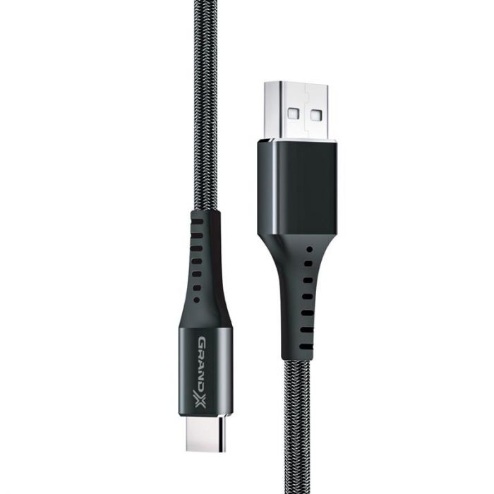 Кабель Grand-X USB-USB Type-C, 3A, 1.2м, Fast Сharge, Black (FC-12B)