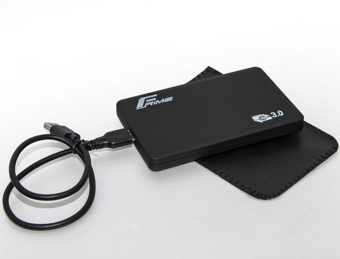 Зовнішня кишеня Frime SATA HDD/SSD 2.5", USB 3.0, Soft touch, Black (FHE30.25U30)