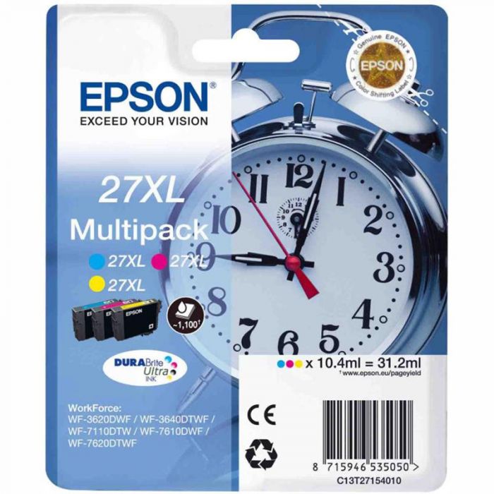 Комплект картриджей EPSON (27XL) WF-7620 (C13T27154020/C13T27154022) Multipack (C/M/Y) XL