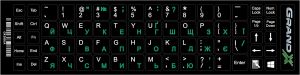 Наліпка на клавіатуру Grand-X 68 keys Green, Latin Ukr white (GXDGUA) Наліпка на клавіатуру Grand-X 68 keys Green, Latin Ukr white (GXDGUA)