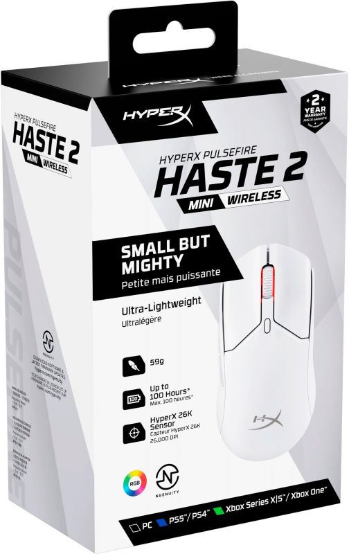 Миша HyperX Pulsefire Haste 2 mini White (7D389AA)