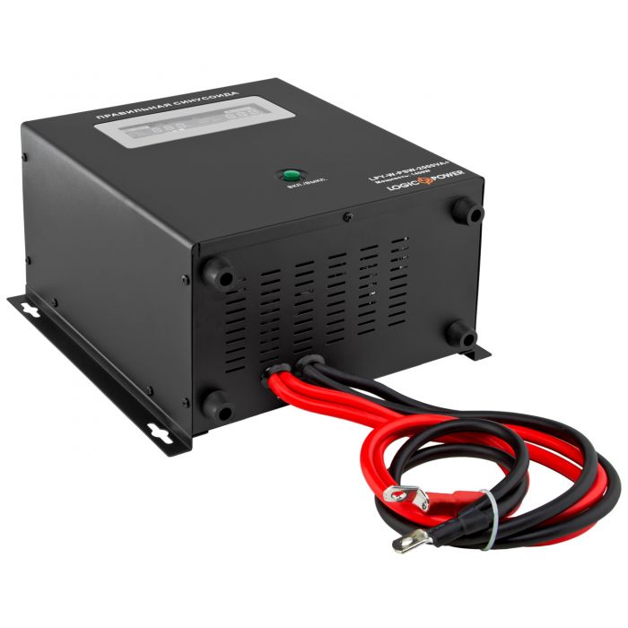 Джерело безперебійного живлення LogicPower LPY-W-PSW-2500VA+(1800Вт)10A/20A, Lin.int., AVR, 2 x євро, USB, LCD, метал