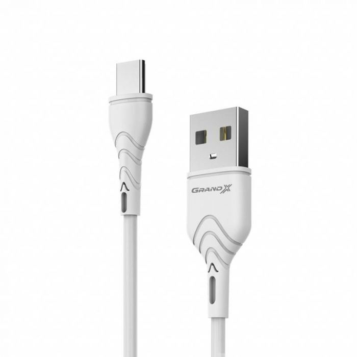 Кабель Grand-X USB - micro USB (M/M), Fast Сharge, 3 A, 1 м, White(PM-03W)