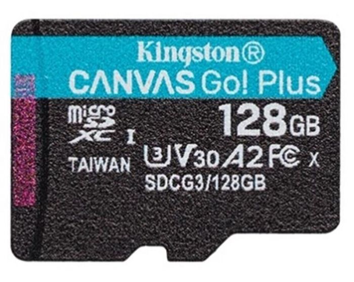 Карта пам`яті MicroSDXC 128GB UHS-I/U3 Class 10 Kingston Canvas Go! Plus R170/W90MB/s (SDCG3/128GBSP)