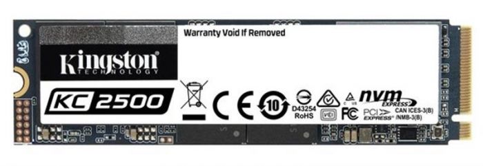 Накопичувач SSD  250GB M.2 NVMe Kingston KC2500 M.2 2280 PCIe 3.0 x4 3D TLC (SKC2500M8/250G)