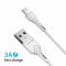 Кабель Grand-X USB-microUSB, Cu, 3A, 1м, Fast Сharge, White(PM-03W)