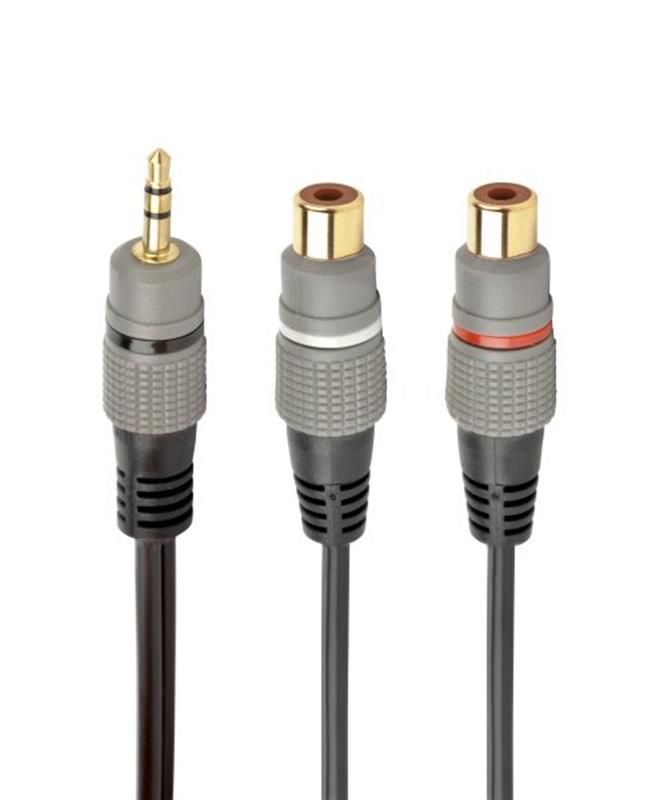 Аудио-кабель Cablexpert (CCAP-RCAM2F-0.2M) 3.5мм-2RCA, 0.2м, Black