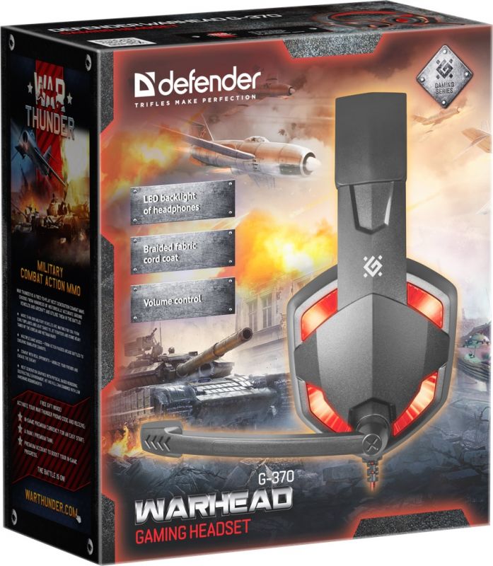 Гарнiтура Defender Warhead G-370 Black/Red (64037)