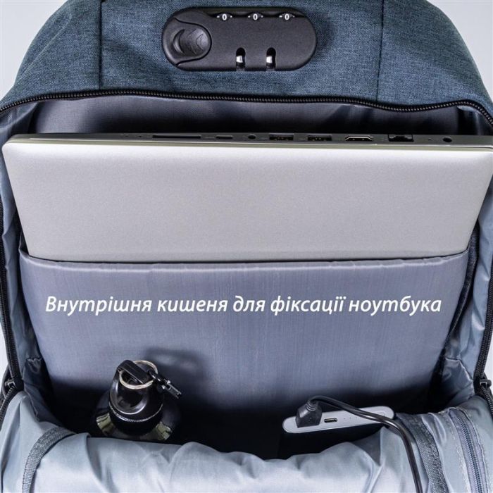 Рюкзак для ноутбука Grand-X RS-425BL 15.6" Blue (кодовий замок)