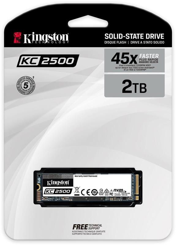 Накопичувач SSD 2TB M.2 NVMe Kingston KC2500 M.2 2280 PCIe 3.0 x4 3D TLC (SKC2500M8/2000G)