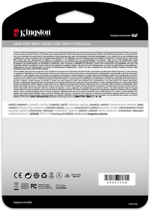 Накопичувач SSD 2TB M.2 NVMe Kingston KC2500 M.2 2280 PCIe 3.0 x4 3D TLC (SKC2500M8/2000G)