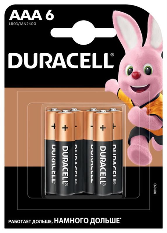 Батарейка Duracell Basic AAA/LR03 BL 6шт