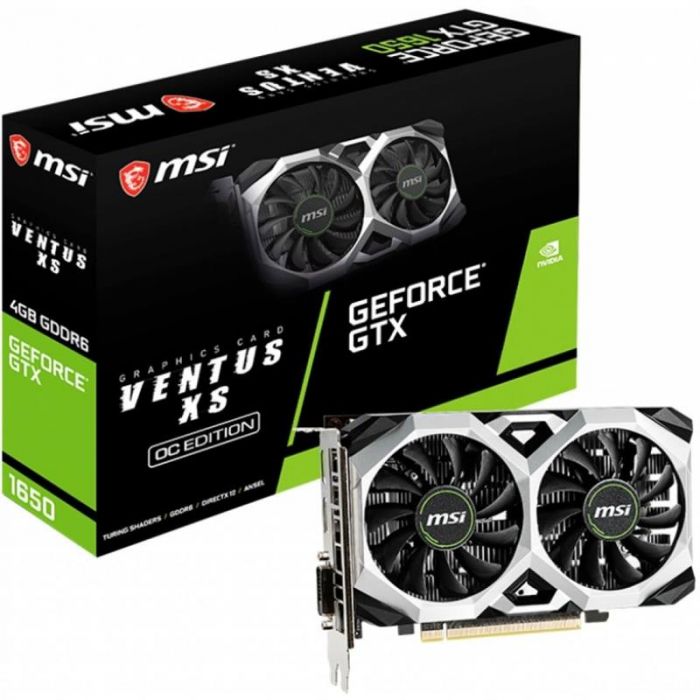 Відеокарта GF GTX 1650 4GB GDDR6 Ventus XS OC MSI (GeForce GTX 1650 D6 VENTUS XS OC)