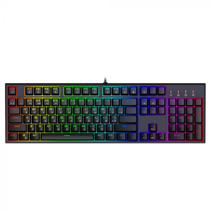 Клавіатура 1stPlayer DK5.0 V2.0 RGB Outemu Blue Ukr (DK5.0-BL V2.0) Black USB