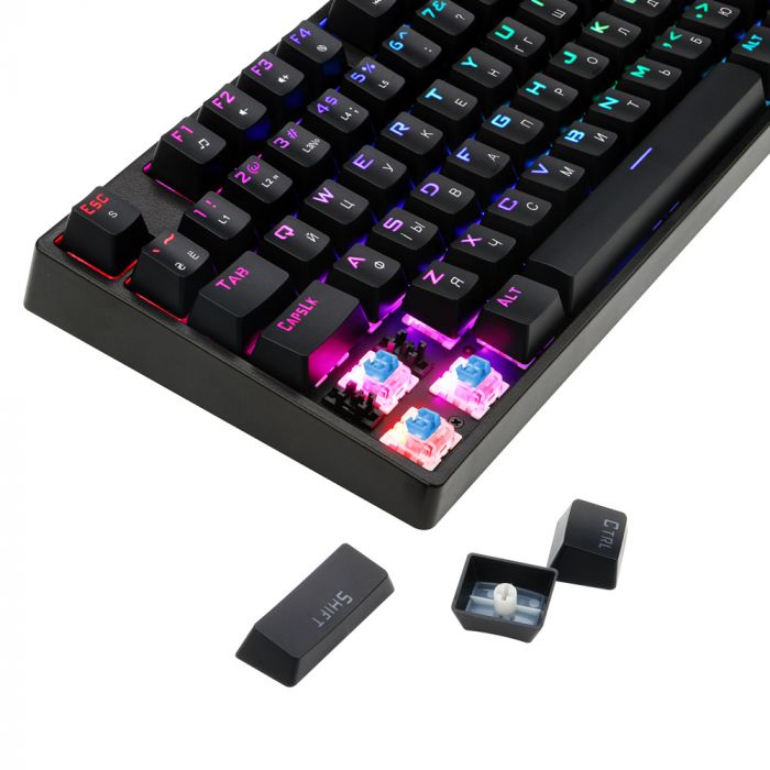 Клавіатура 1stPlayer DK5.0 V2.0 RGB Outemu Blue Ukr (DK5.0-BL V2.0) Black USB