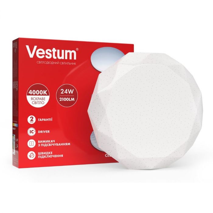 Світильник LED Vestum GEM 24W 385*75мм 4000K, 2100Lm без д/у