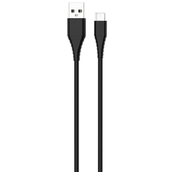 Кабель ColorWay USB-microUSB  (PVC), 2.4А, 1м, Black (CW-CBUM025-BK)