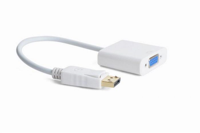 Адаптер Cablexpert DisplayPort - VGA, M/F, 0.15м, білий (A-DPM-VGAF-02-W) пакет