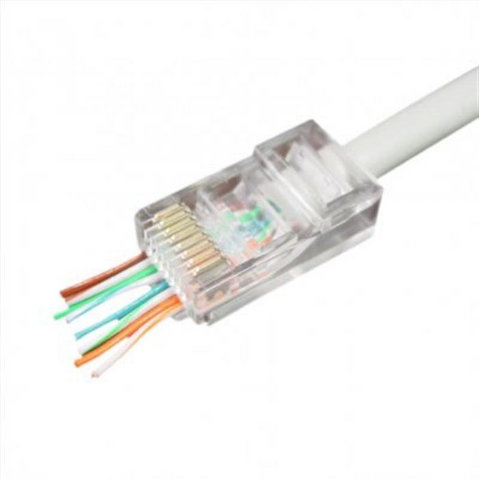 Конектор RJ 45 Cablexpert (LC-PTU-01/100) з сквозними отворами (100 шт/уп)