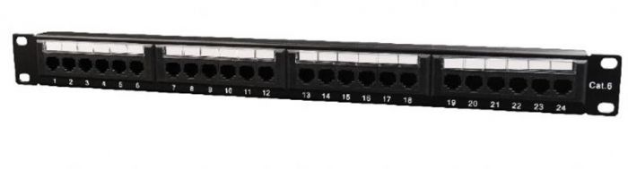 Патч-панель Cablexpert (NPP-C624CM-001) 19" 24 порта, UTP, cat.6