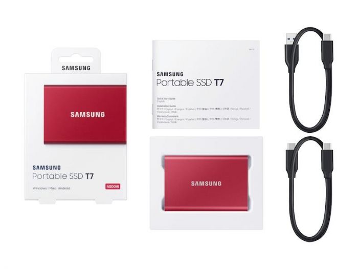 Накопичувач зовнішній SSD 2.5" USB  500GB Samsung T7 Red (MU-PC500R/WW)