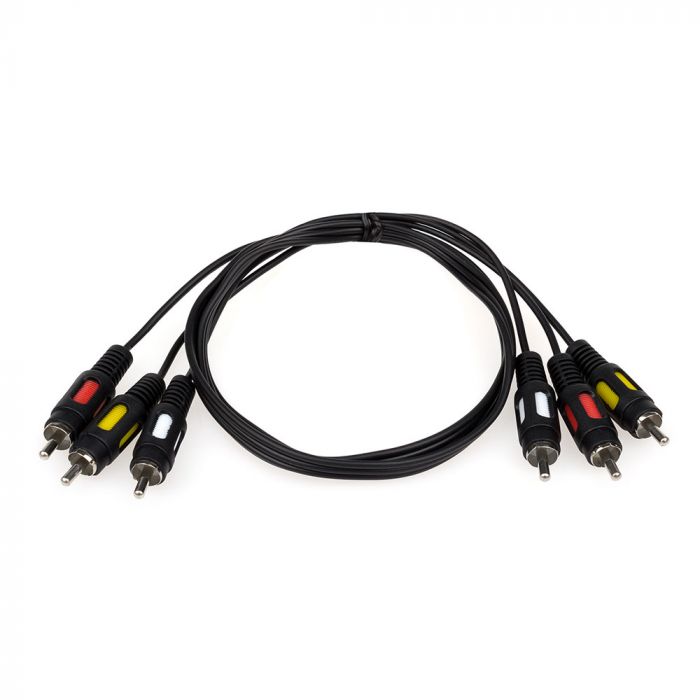 Аудіо-кабель Atcom 3хRCA - 3хRCA (M/M), 0.8 м, чорний (10808) пакет 