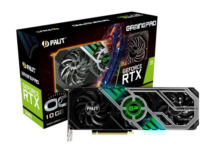 Відеокарта GF RTX 3080 10GB GDDR6X GamingPro V1 OC Palit (NED3080S19IA-132AA) (LHR)