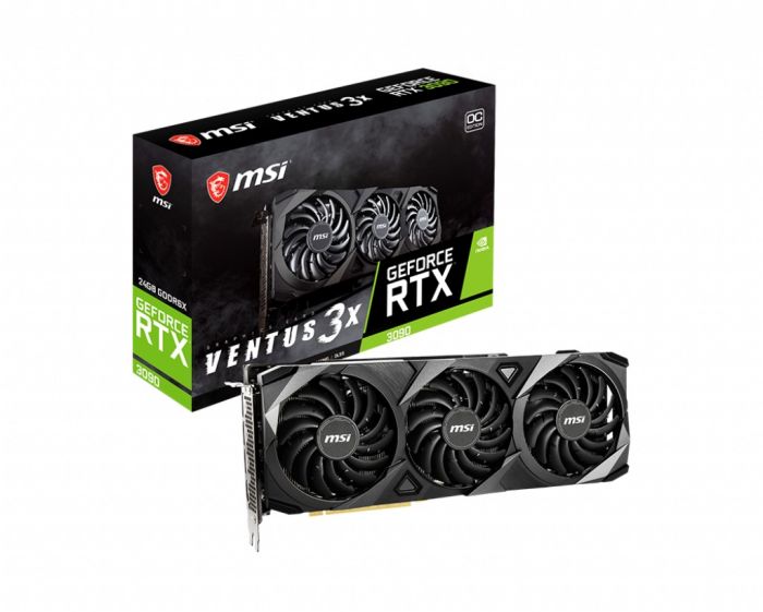 Відеокарта GF RTX 3090 24GB GDDR6X Ventus 3X OC MSI (GeForce RTX 3090 VENTUS 3X 24G OC)