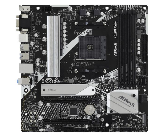 Материнська плата ASRock A520M Pro4 Socket AM4